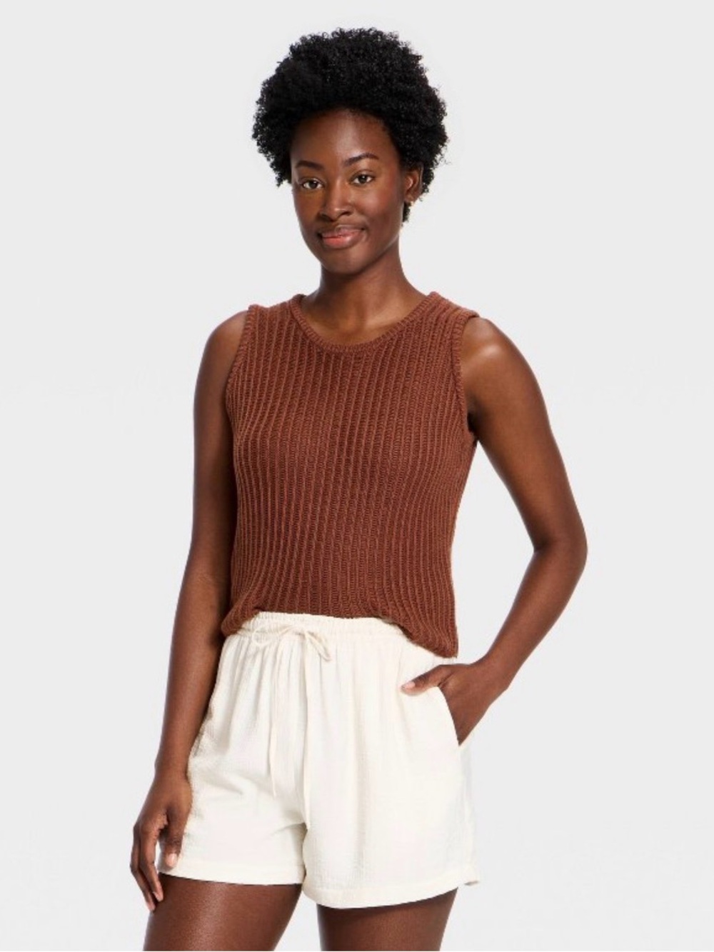 Women’s Sleeveless Ribbed Knit Sweater